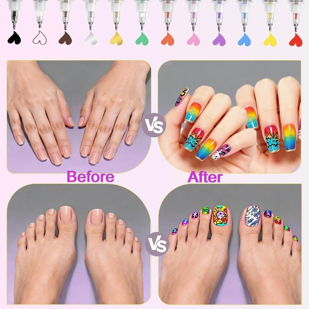 Komplet barvnih pisal za poslikavo nohtov, ArtNails - Image 6