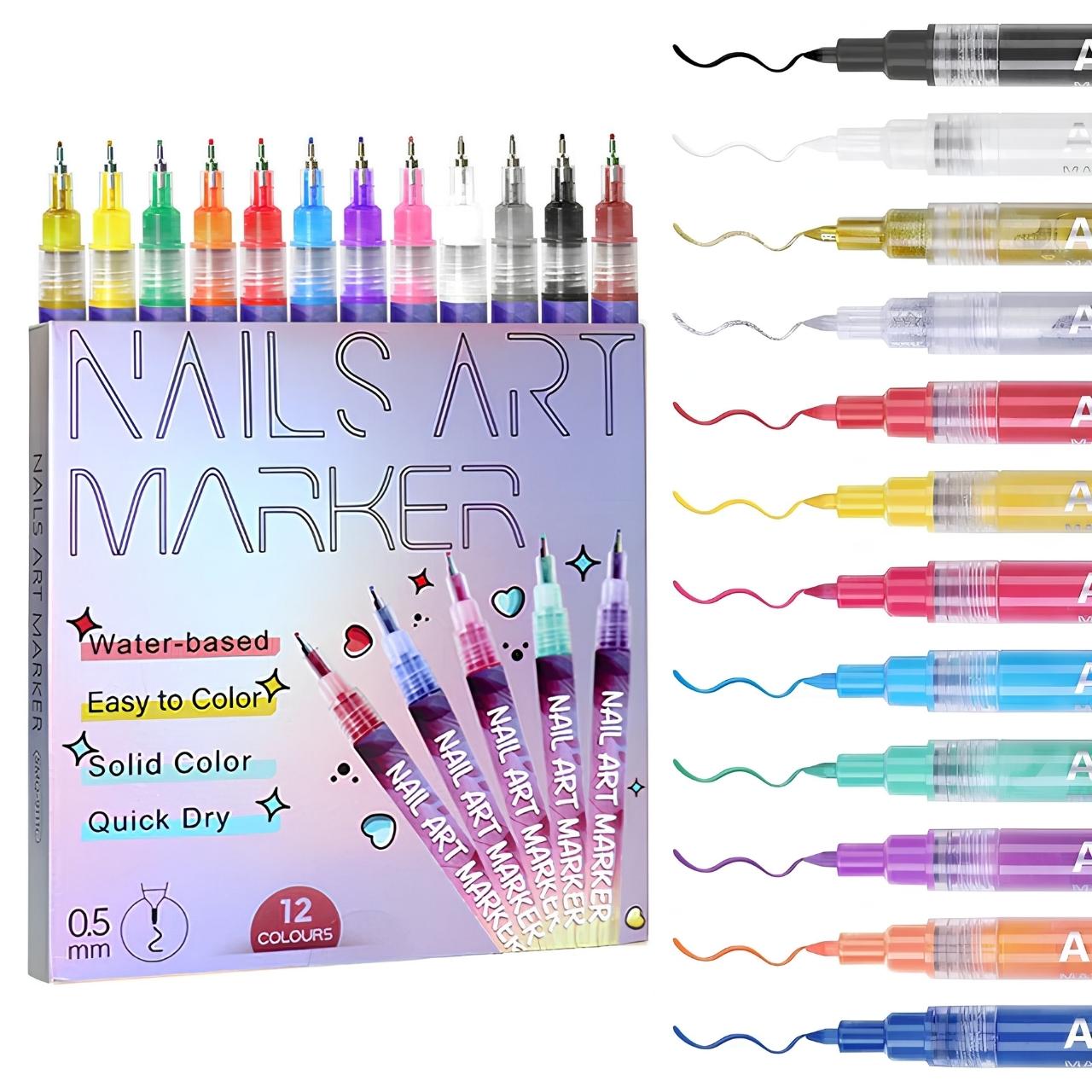 Komplet barvnih pisal za poslikavo nohtov, ArtNails - Image 9