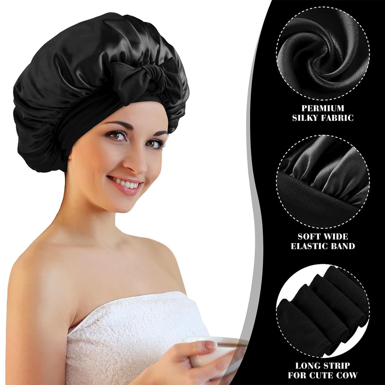 Bonnet, satenasta spalna kapa za lase - Image 4