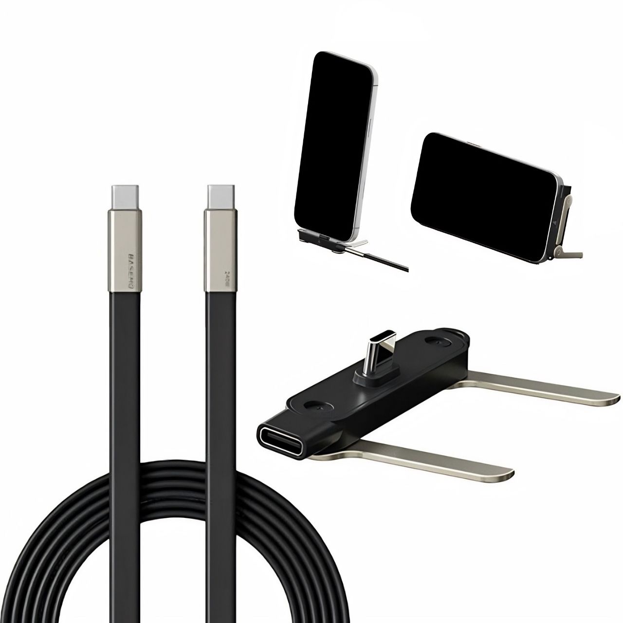 2v1 polnilni kabel s stojalom za telefon, Bracky - Image 3