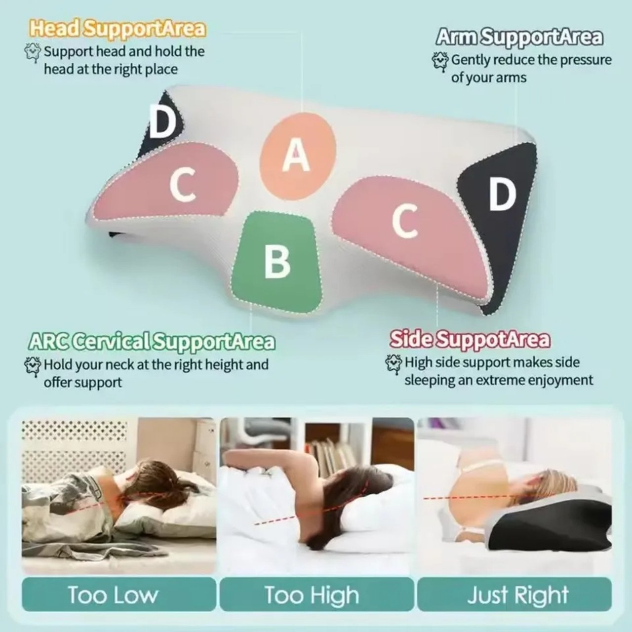 ButterflyPillow, ergonomski vzglavnik iz spominske pene - Image 3