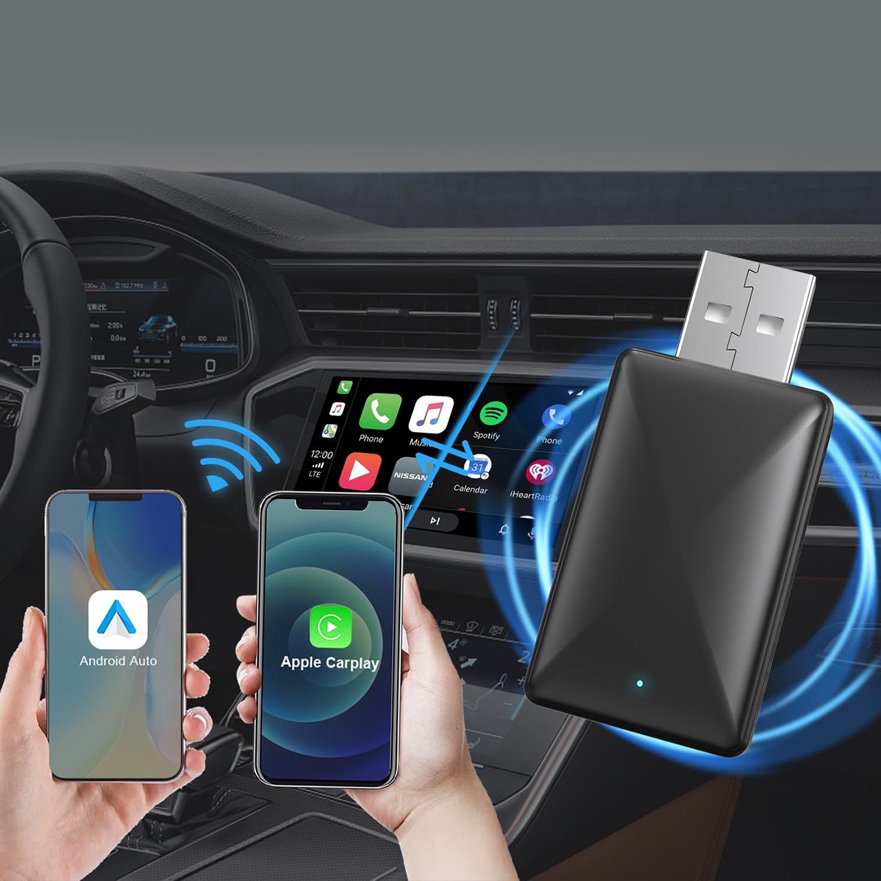 USB ključek omogoča hitro povezovanje (brez kablov) vašega telefona (CarPlay ali Android Auto) z vašim avtomobilom!