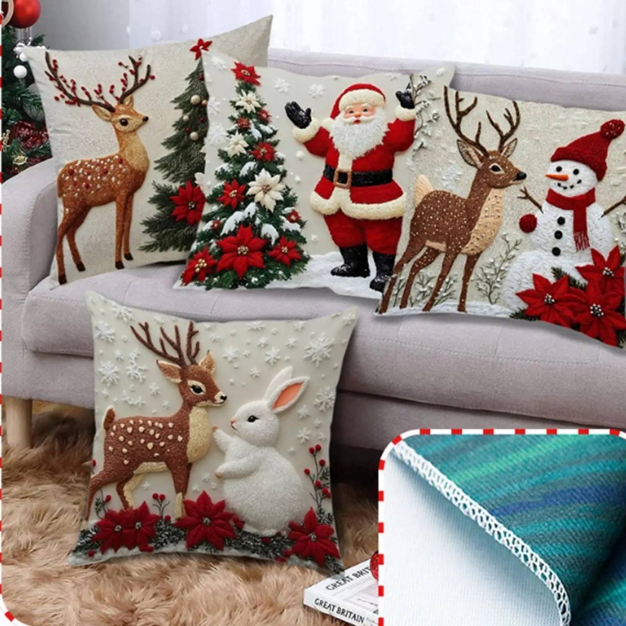 CutePillows, božične prevleke za blazine (4 kosi) - Image 8