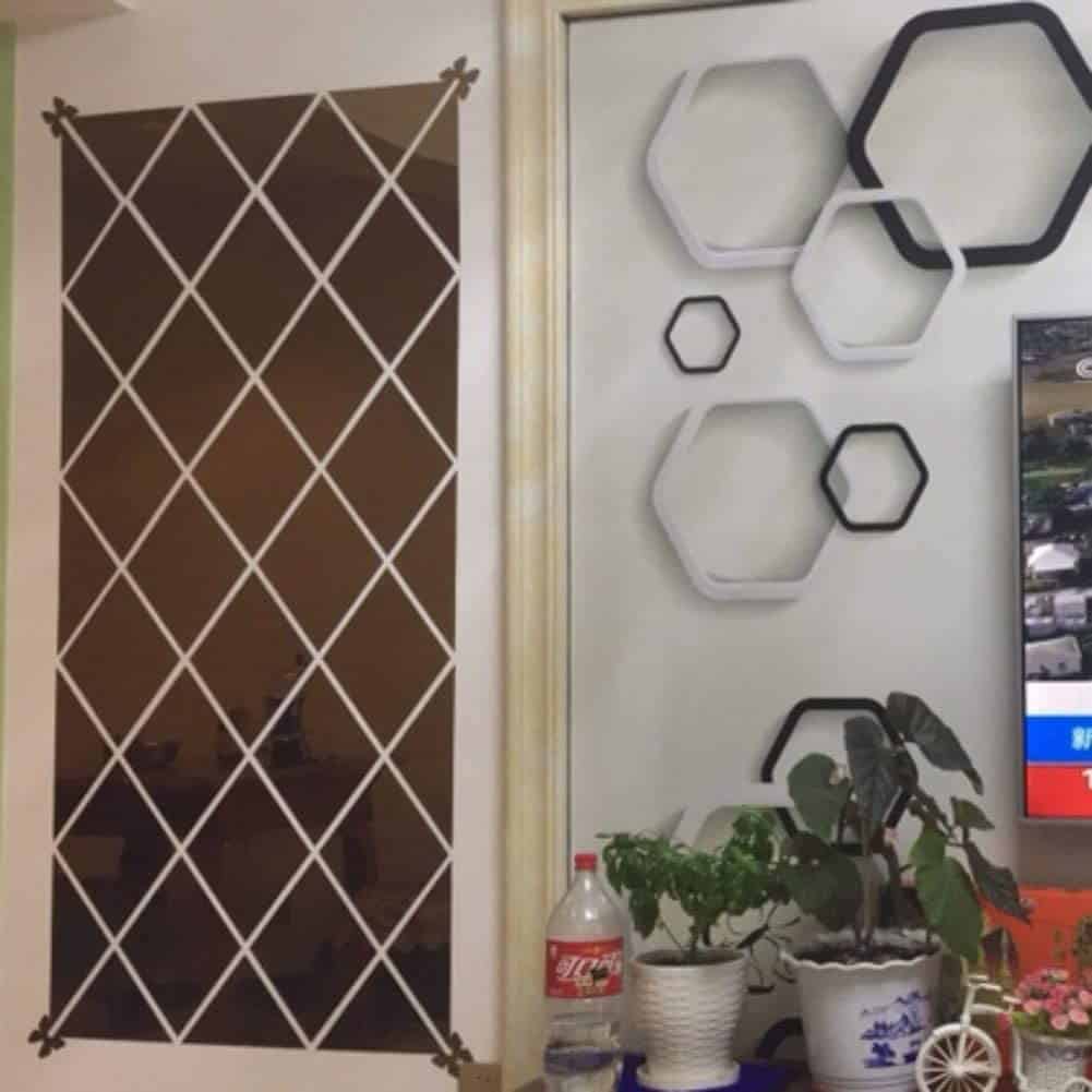 DiamondMirror, zrcalne nalepke v obliki diamanta, ki osvetlijo in popestrijo vsak prostor (32 kom.) - Image 2