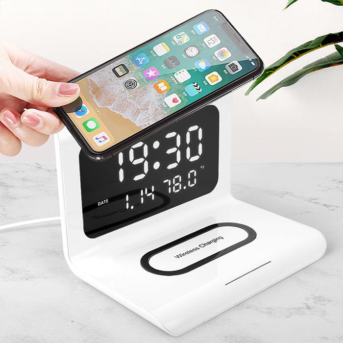 DigitalStation, polnilna postaja s 4 funkcijami: alarm, koledar, termometer in brezžični polnilec - Image 7