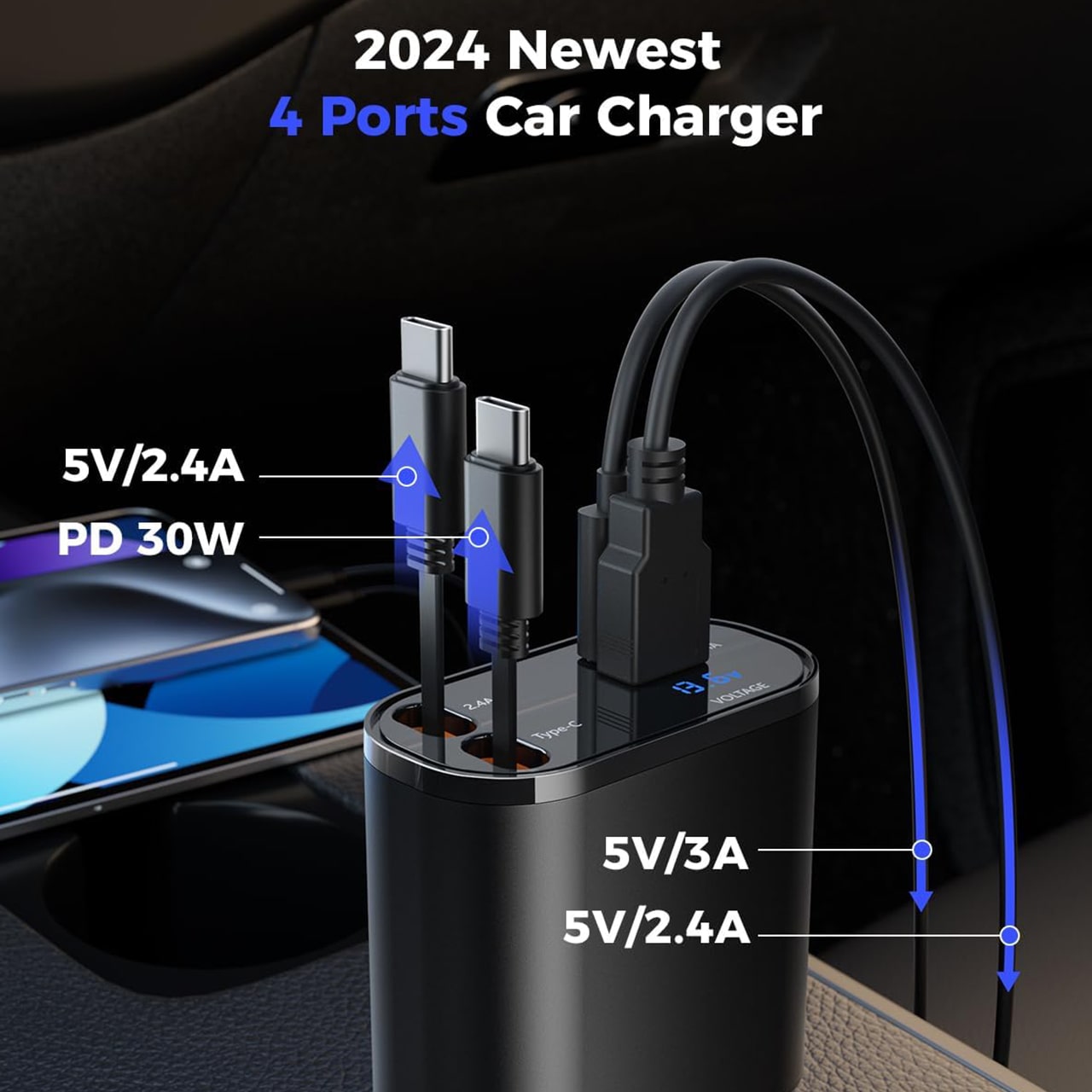 DualCharger, avtomobilski polnilec 4 v 1 - Image 3