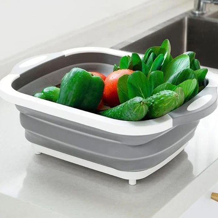 FoldableStrainer, multifunkcijsko cedilo, posoda za shranjevanje in deska za rezanje v enem - Image 3