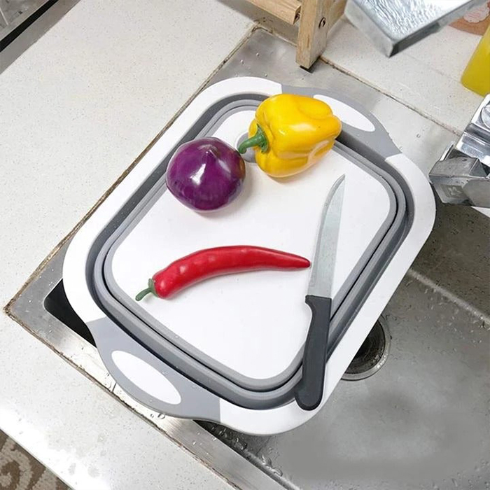 FoldableStrainer, multifunkcijsko cedilo, posoda za shranjevanje in deska za rezanje v enem - Image 4