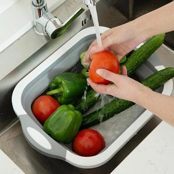 FoldableStrainer, multifunkcijsko cedilo, posoda za shranjevanje in deska za rezanje v enem - Image 5