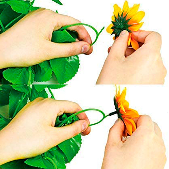 GarlandSunflower, umetna girlanda iz sončnic z naravnim izgledom (2 kosa) - Image 3