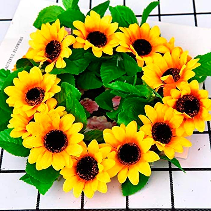 GarlandSunflower, umetna girlanda iz sončnic z naravnim izgledom (2 kosa) - Image 6