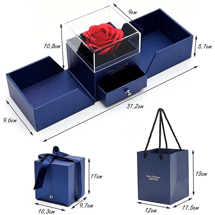 GiftBox, ogrlica z darilno škatlo in čudovito umetno vrtnico - Image 7