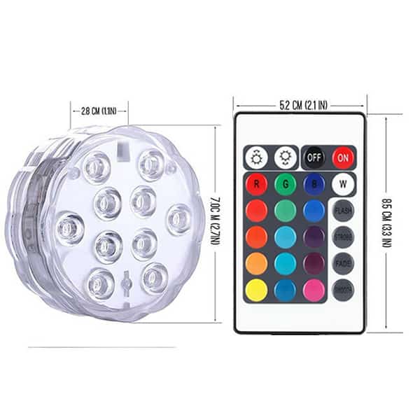 GlowWaterLights, 4 vodoodporne LED lučke z daljinskim upravljanjem - Image 10