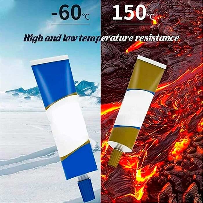 Trpežna zmes se posuši v 6 minutah, zdrži temperaturo do 150°C in zagotavlja vrhunsko trdnost!