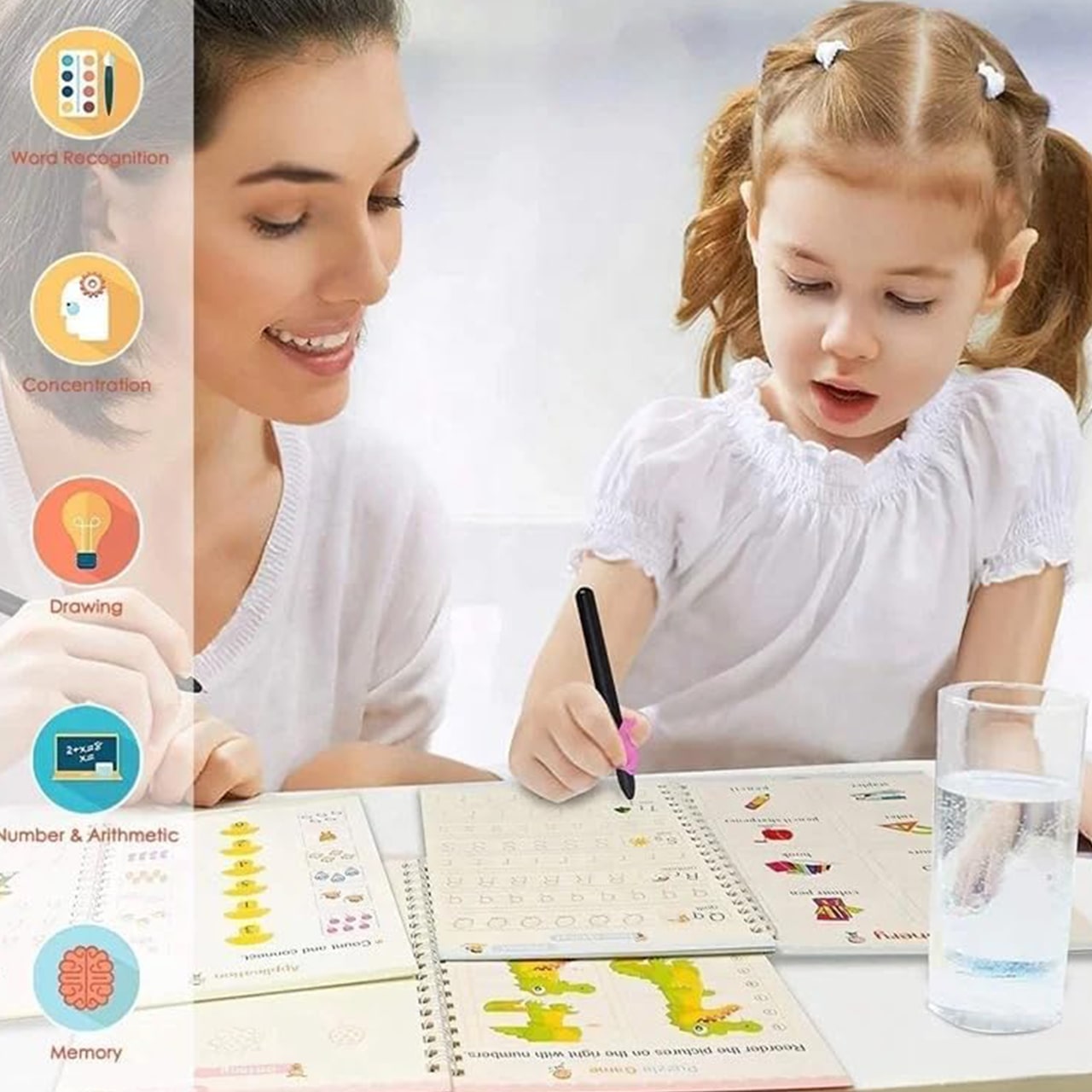 KidsBundle – LED tablica s pisalom + 4 delovni zvezki s čarobnim svinčnikom - Image 9