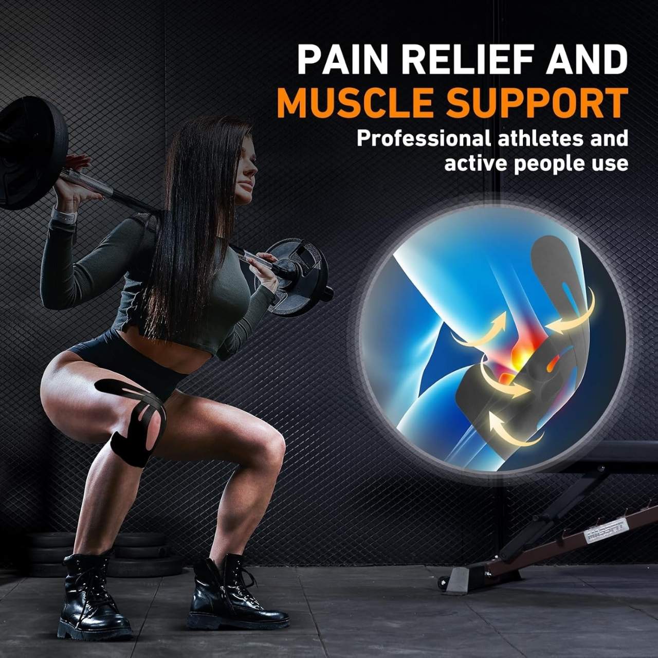 KinesTape, kineziološki trak za kolena (10 kosov) - Image 7