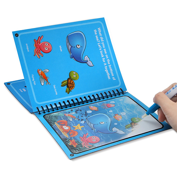 MagicWaterBook, komplet 3 magičnih pobarvank z vodnimi pisali za ustvarjanje brez umazanije - Image 2