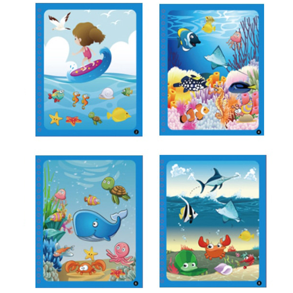 MagicWaterBook, komplet 3 magičnih pobarvank z vodnimi pisali za ustvarjanje brez umazanije - Image 3