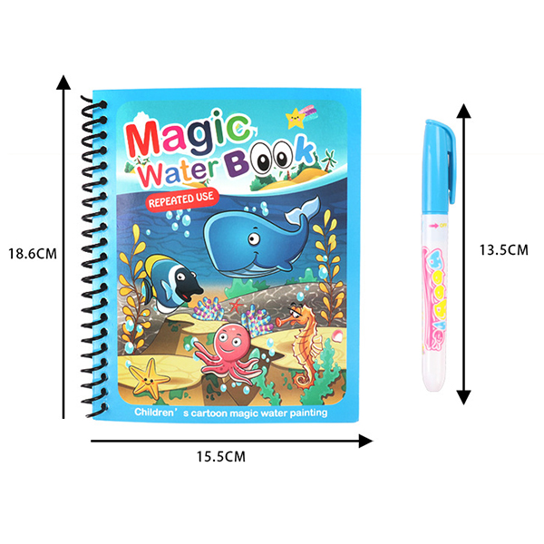 MagicWaterBook, komplet 3 magičnih pobarvank z vodnimi pisali za ustvarjanje brez umazanije - Image 9
