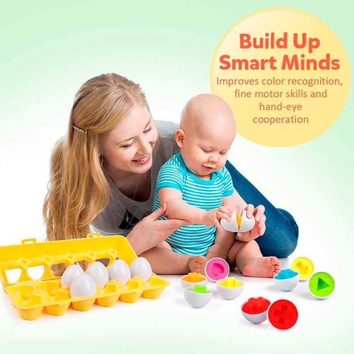MatchingEggs, didaktična igrača – set s škatlo in 12 jajci - Image 3