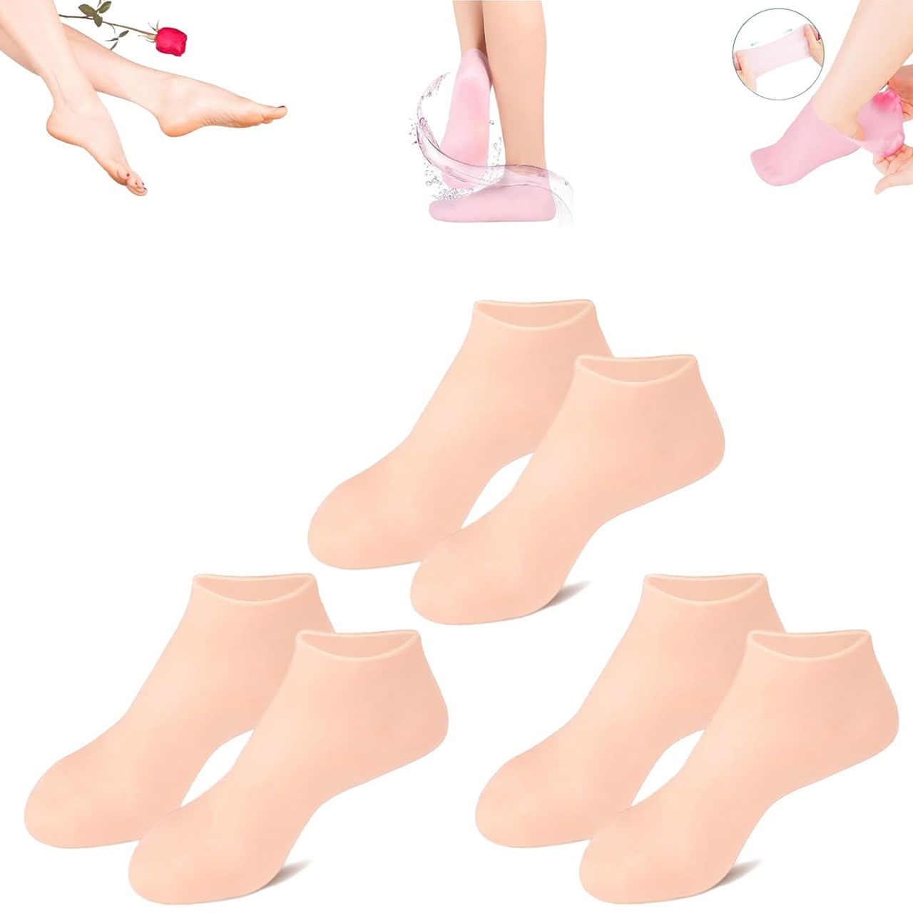 MoistMask, vlažilne silikonske nogavice za nego stopal - Image 3