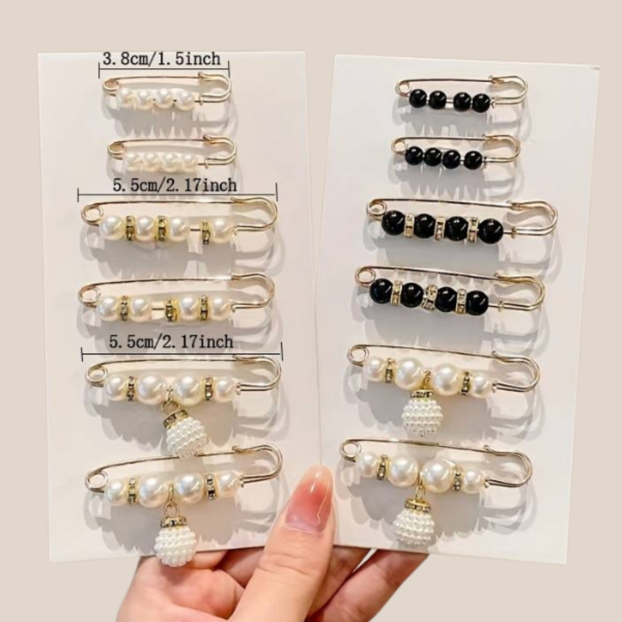 Pearls, elegantne pasne zaponke (12 kosov) - Image 3