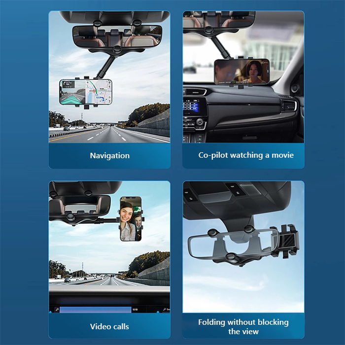 RotatableCarHolder, 360-stopinjski nosilec za telefon, ki ga namestite na vzvratno ogledalo - Image 8