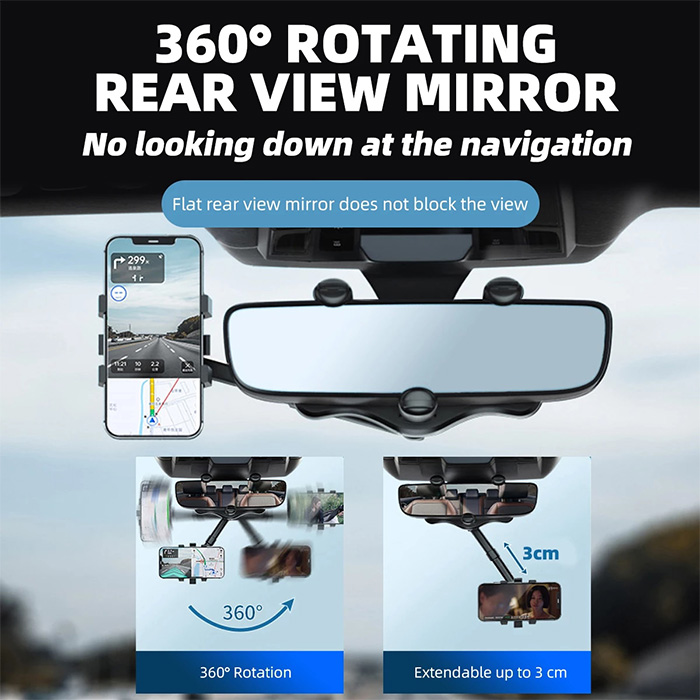 Avto nosilec za telefon lahko obrnete za 360 stopinj