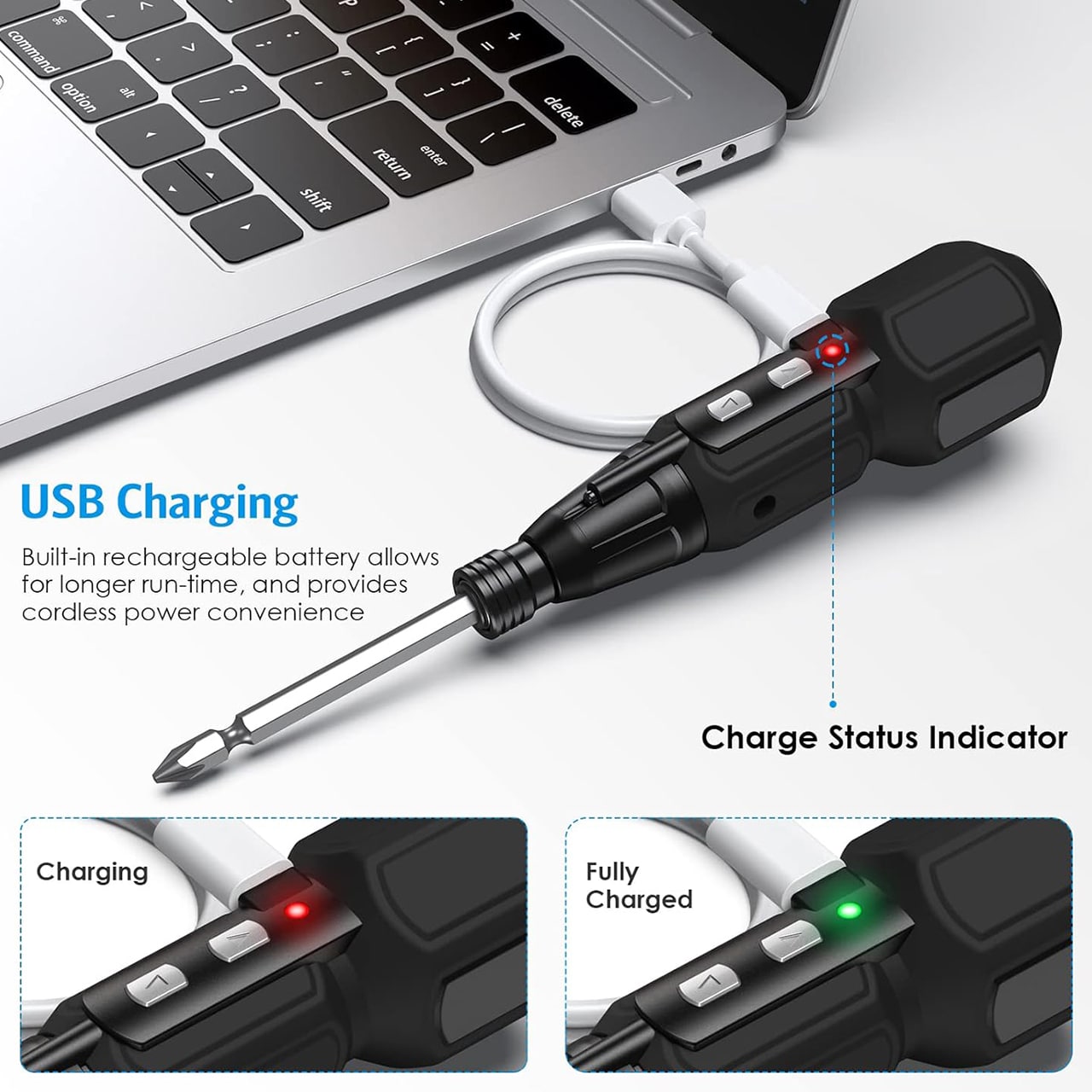 Polnjenje preko USB kabla.