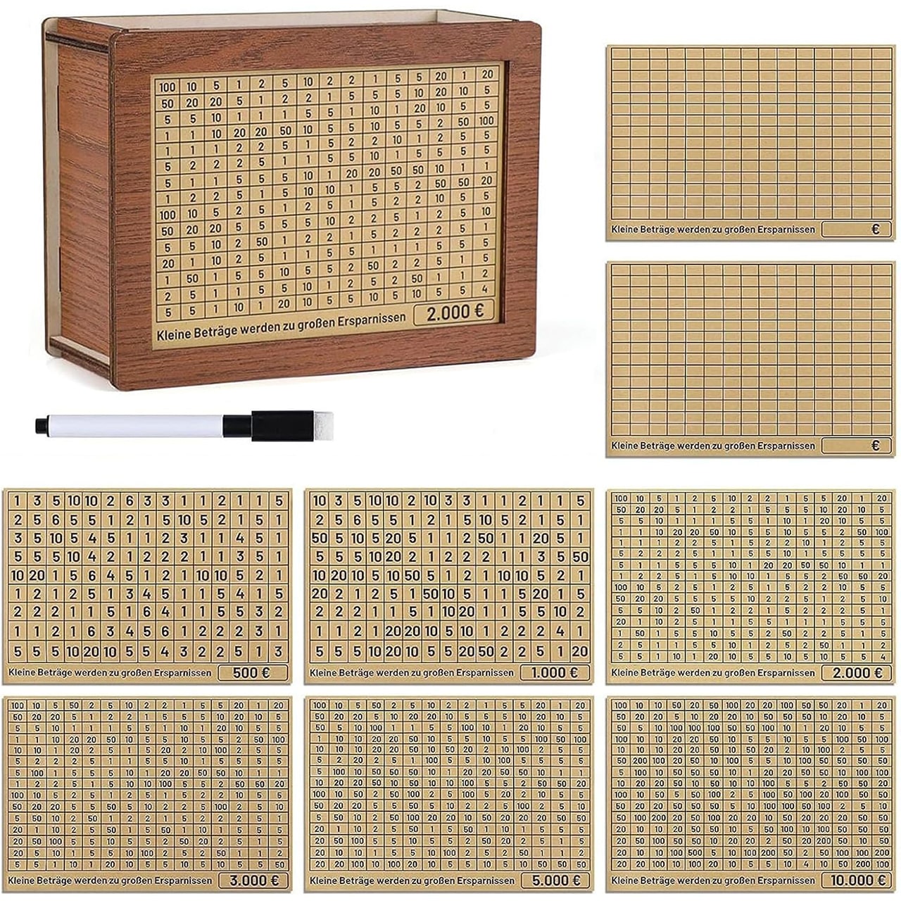 Sheets, komplet 8 kartončkov z različnimi zneski za varčevalnik GoalSaver - Image 3