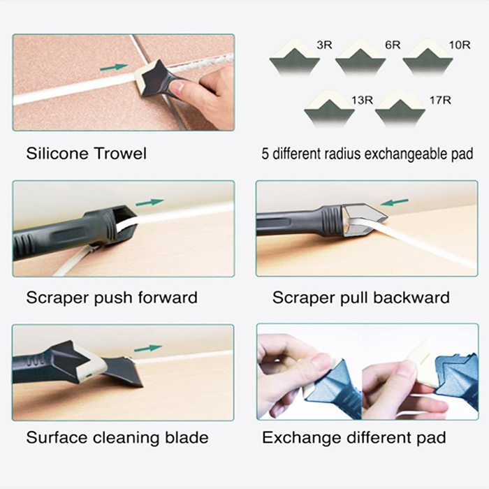 SiliconRemover, 5v1 pripomoček za nanašanje, glajenje in odstranjevanje silikona - Image 3