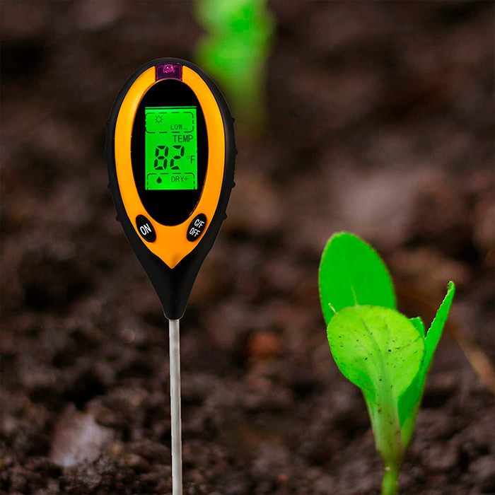 4 funkcije v 1 napravi – tester za zemljo izmeri vlažnost tal, temperaturo, pH vrednost tal in intenziteto sončne svetlobe!
