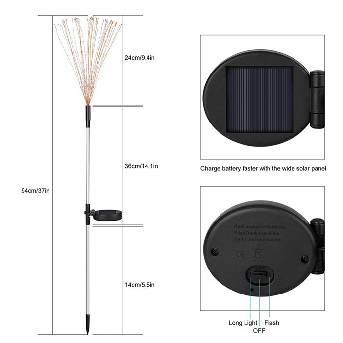 SolarFireworkLamp, solarna svetilka (90 LED lučk) - Image 2