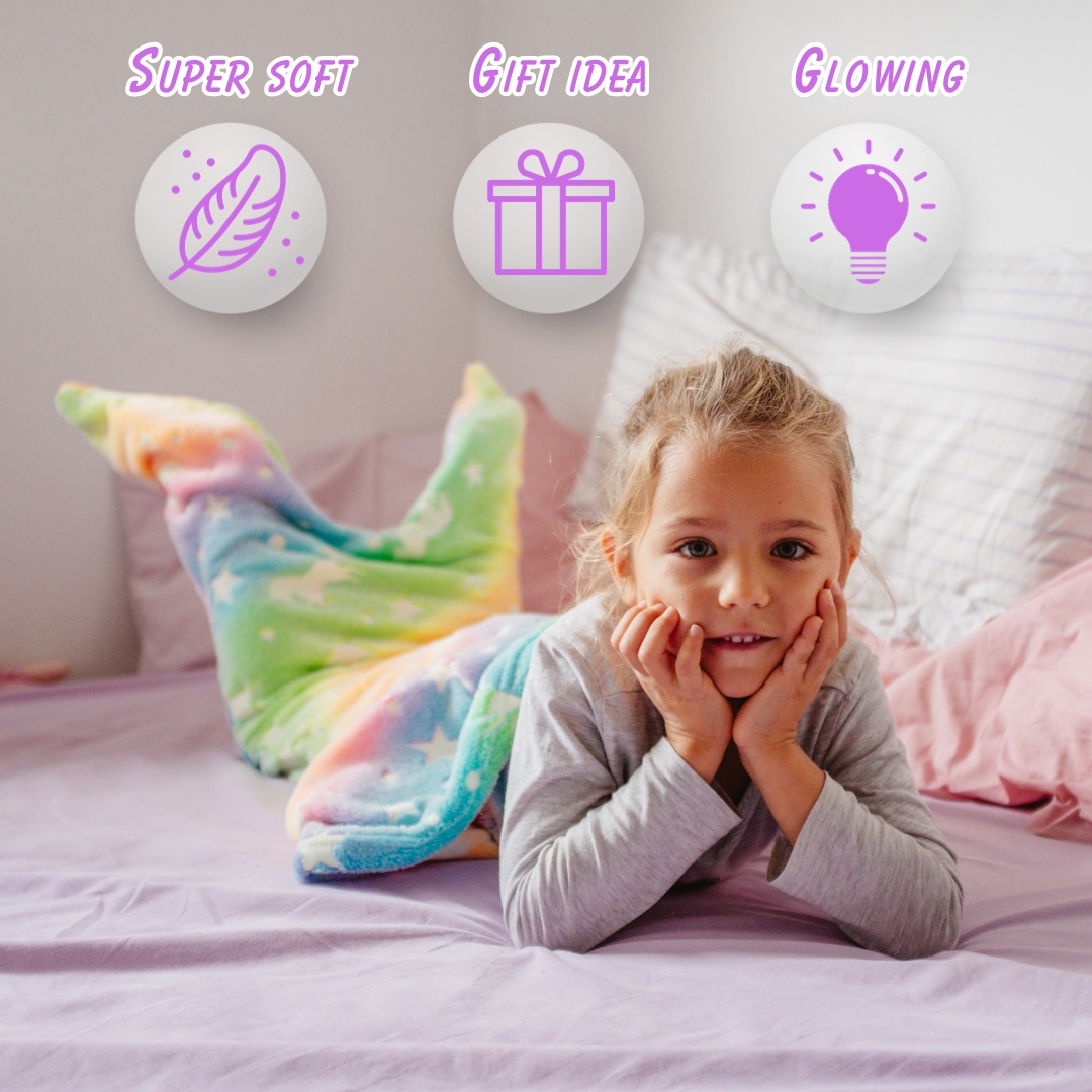 SparkleMermaid, darilni set z dekliško odejo in setom za ustvarjanje z diamanti in nalepkami GRATIS - Image 7