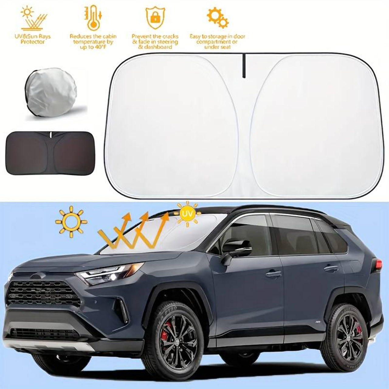 SunVisor, zložljiv senčnik za vetrobransko steklo avtomobila - Image 3