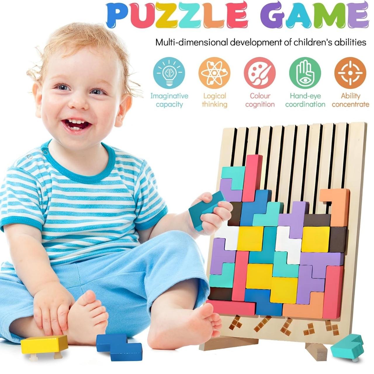 Lesena didaktična igrača, Tetris - Image 2