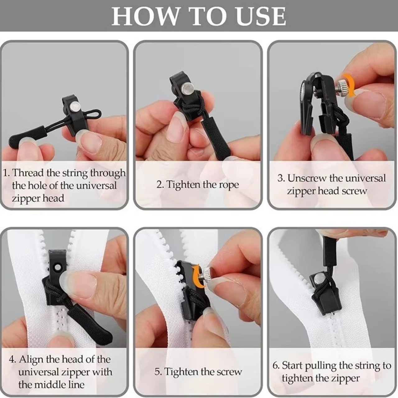 ZipFix, večnamenski komplet za popravilo zadrg (12 kosov) - Image 3